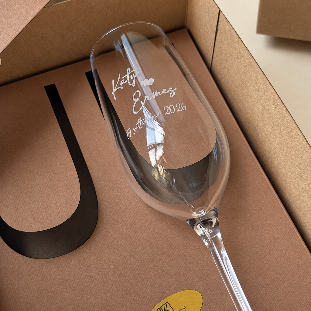 Box regalo con 2 calici incisi personalizzati