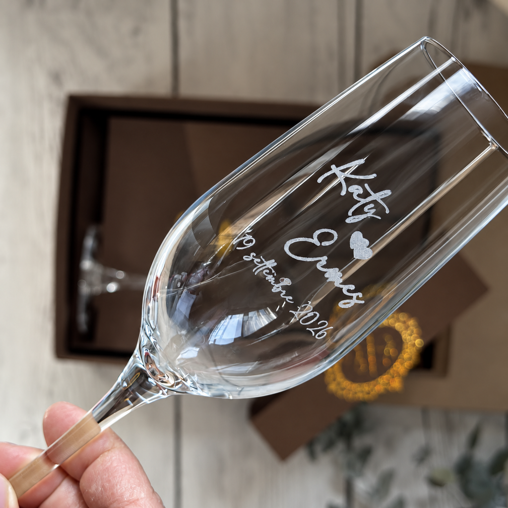 Box regalo con 2 calici incisi personalizzati
